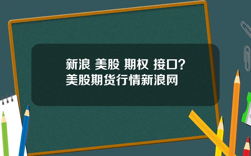 新浪 美股 期权 接口？美股期货行情新浪网